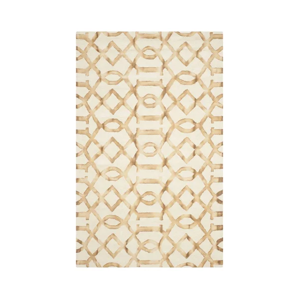 Safavieh 9& x 12& Dip Dye DDY712E Ivory, Camel Rug