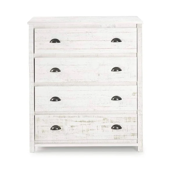Alaterre Furniture Rustic 4-Drawer Chest, Rustic Gray