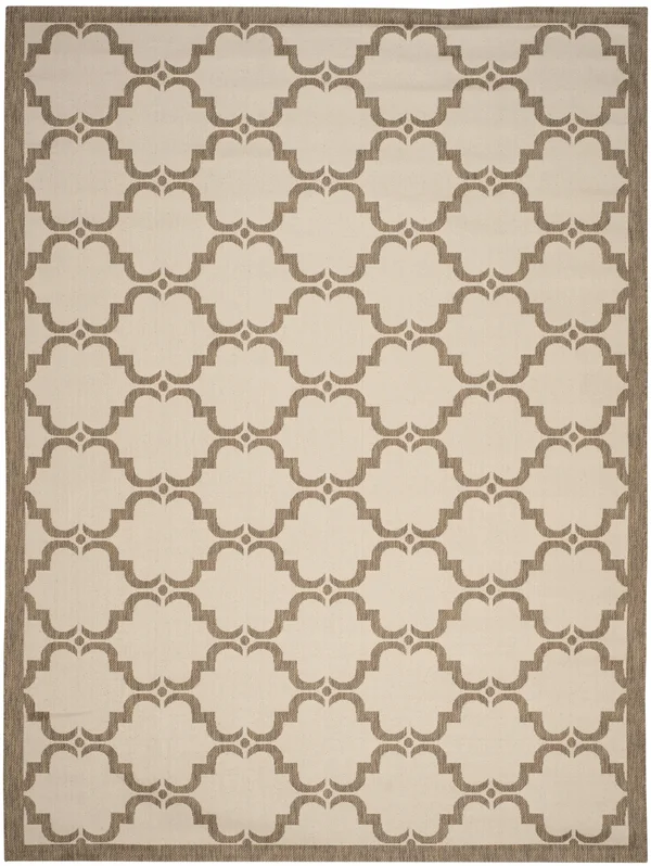 Safavieh Cy6009-232 Courtyard Beige, Brown Indoor, Outdoor Rug - 8& x 11&