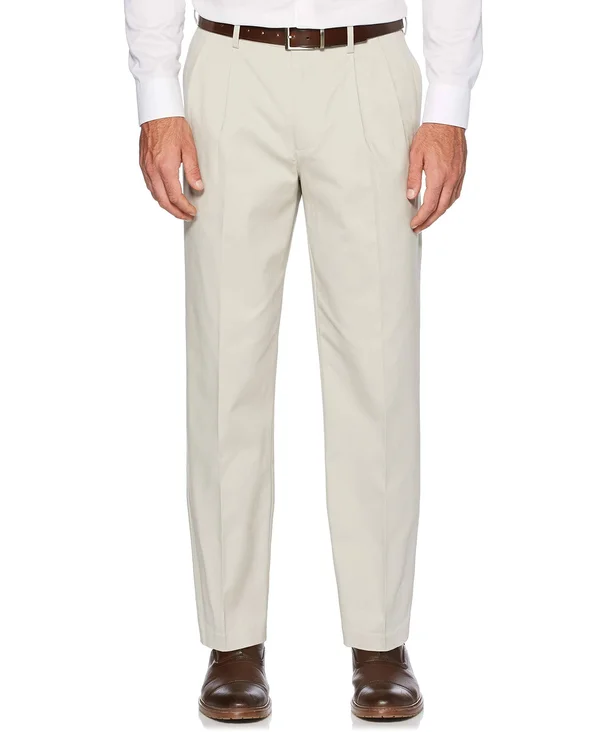 Savane Men's Big & Tall Ultimate Performance Chino Pleated Pants
