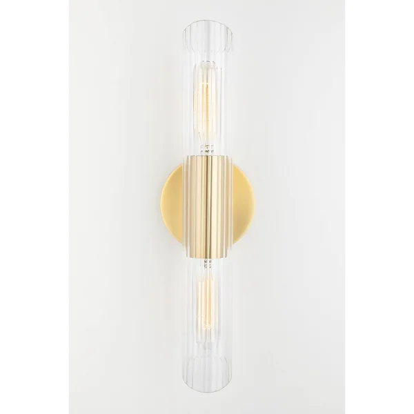 Mitzi H177102S-AGB Cecily 2 Light Small Wall Sconce - Aged Brass
