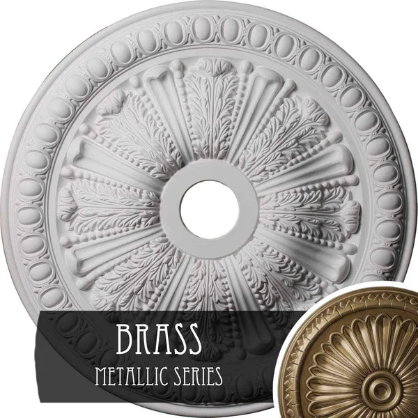 27 7/8x22OD x 3 7/8x22ID x 2 1/2x22P Tomango Egg & Dart Ceiling Medallion (Brass)