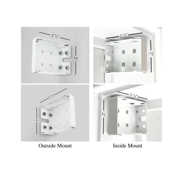 Linen Avenue Custom Cordless Faux Wood Blind White, 33 W x 60 H Flush Inside Mount