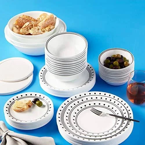 Corelle City Block 78-Piece Dinnerware Set, Service for 12