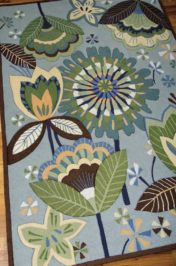 Nourison Fantasy FA12 3&6x22 x 5&6x22 Aqua Area Rug