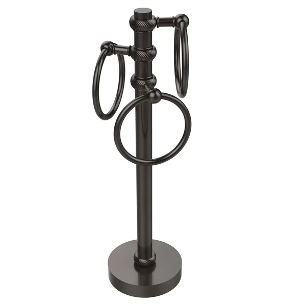 Allied Brass Vanity Top 3 Towel Ring Guest Towel Holder with Twisted Accents