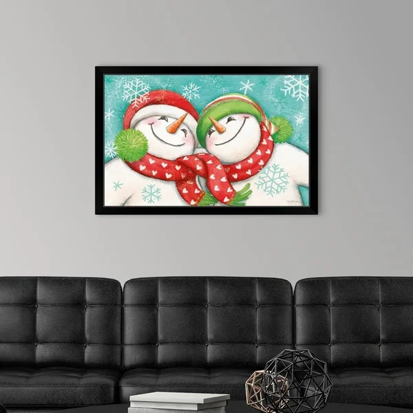 Let It Snow II Eyes Open - Black Framed Wall Art, 36x24, Great Big Canvas