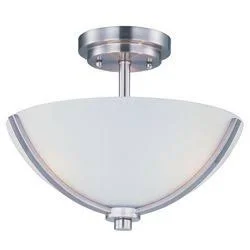 Maxim Lighting 20031SWSN Deven Semi Flush Mount Light - Satin Nickel, Size: Medium, Brown