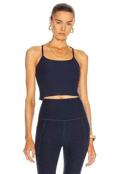 Beyond Yoga Spacedye Slim Racerback Cropped Tank in Nocturnal Navy - Blue. Size M (also in L, S, XL, XS).