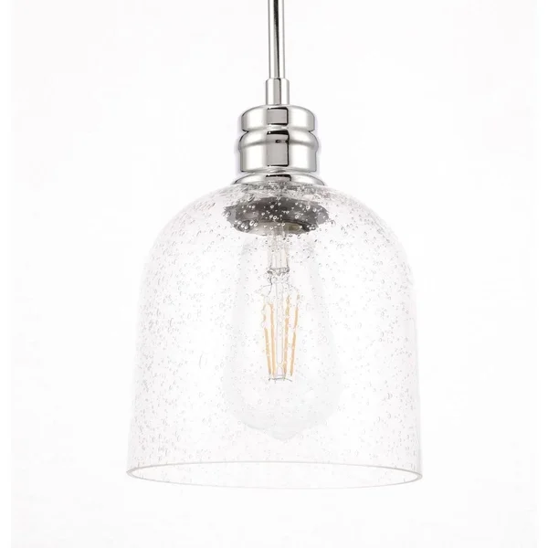 Ivy Terrace Candie 6-Inch 1-Light Clear Glass Pendant - Size: Chrome