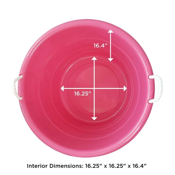Homz 18-Gallon Kids Storage Rope Handle Tub, Pink - 4 pack