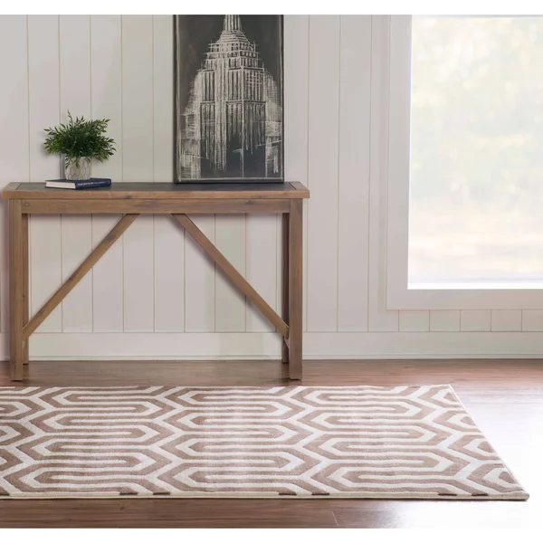 Linon Roma Tangent Geometric Rug - Grey, 5x7 ft