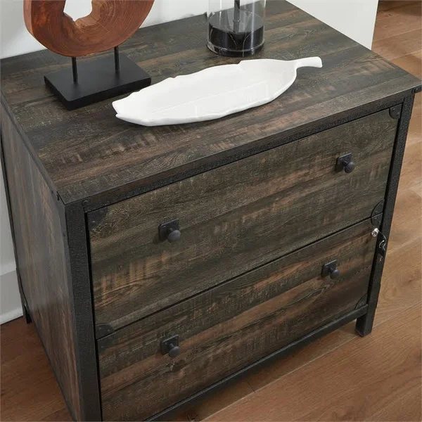 Sauder Steel River Lateral File in Engineered Wood-Carbon Oak - 427549