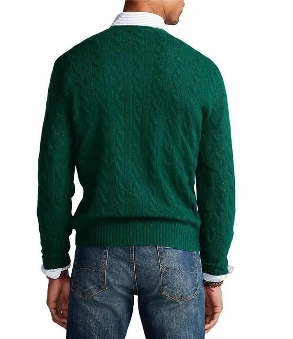 Polo Ralph Lauren Men's Cable Wool-Cashmere Sweater - New Forest