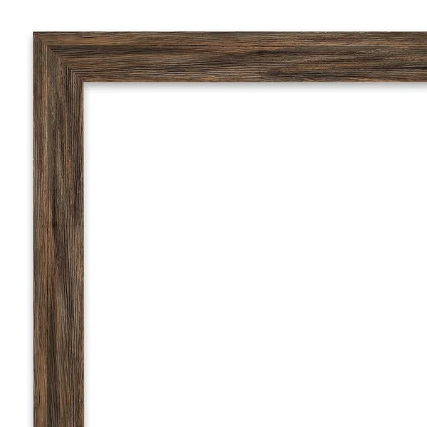 Amanti Art Regis Barnwood Mocha Narrow Frame Collection 20.62-in Matte Brown Rectangular Bathroom Mirror, DSW5247139