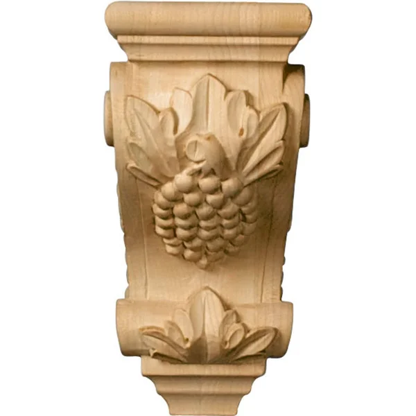 Ekena Millwork CORW03X04X07GRAL 3 1/2x22W x 4x22D x 7x22H Small Grape Corbel - Alder