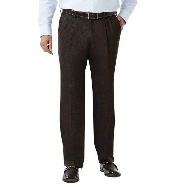 Mens J.M. Haggar Premium Classic-Fit Pleat-Front Stretch Suit Pants Brown - Men's, Size: 40x32