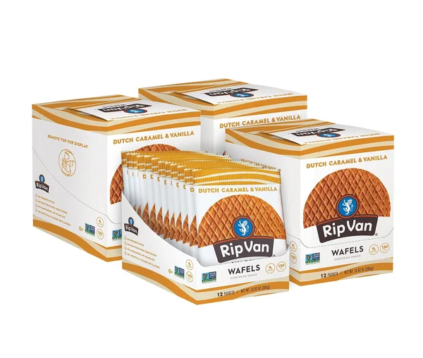 Rip Van 3341 Wafels Low Sugar Dutch Caramel Vanilla Singles 48-1.16 Ounce, Price/Case