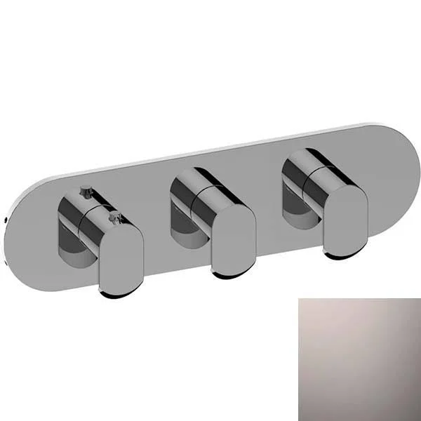 Graff G-8056H-LM45E0-PN-T M-Series Round 3-Hole Trim Plate with Phase Handles (Horizontal Installation) in Polished Nickel