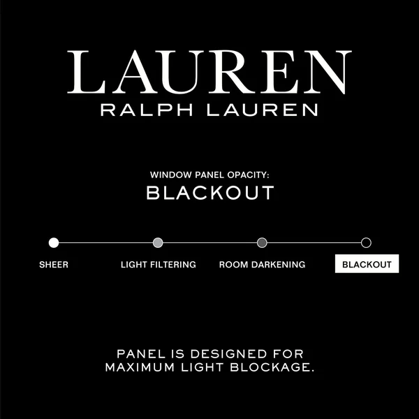 Lauren Ralph Lauren Waller Blackout Solid 100% Cotton with Lining Rod Pocket Curtain Panel Silver