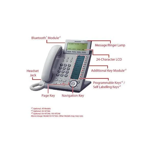 Panasonic KX-NT343-B Hybrid Corded IP Phone (Black)