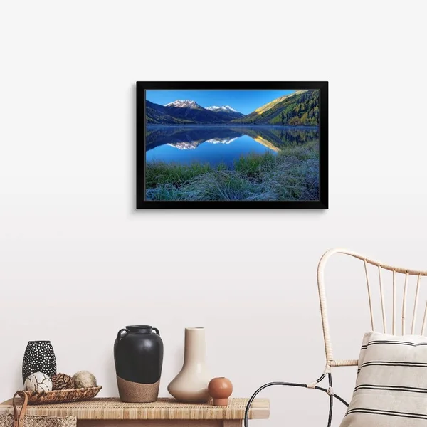 USA - Colorado, San Juan Mountains, Frosty Morning at Crystal Lake, Black Framed Wall Art, 30x20, Great Big Canvas