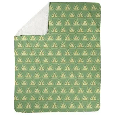 Minimalist Trees Fleece Blanket East Urban Home Size: 30x22 W x 40x22 L - Color: Green/Gold
