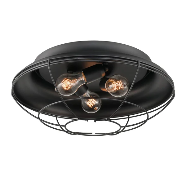 Millennium Lighting Metal 3 Light Flush Mount Lighting- Matte Black - 5387-MB