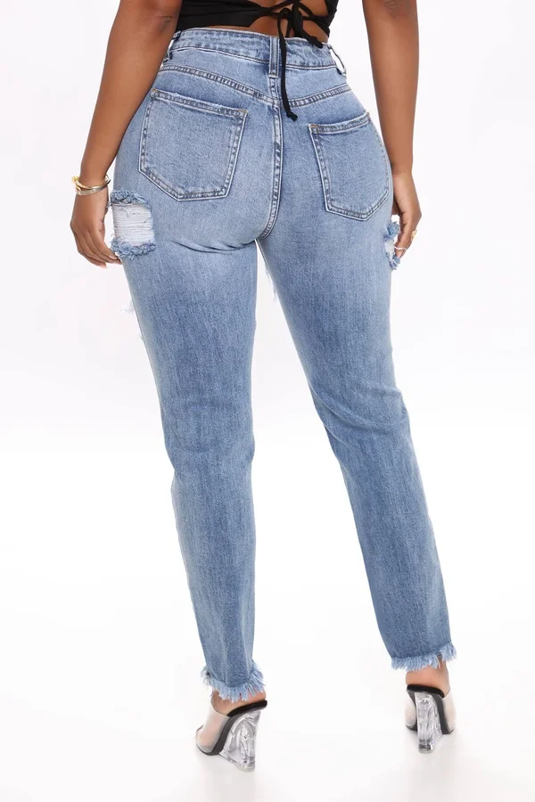 Womens Calling You Out Distressed Boyfriend Jeans in Medium Blue Wash Size 0 by Fashion Nova