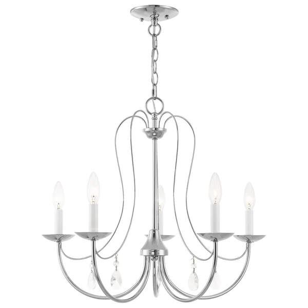 Livex Lighting 40865-05 Mirabella 5 Light Chandelier, Polished Chrome