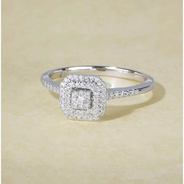 De Couer IGI Certified 1/4ct TDW Diamond Double Halo Engagement Ring (Size: 7) - Women's