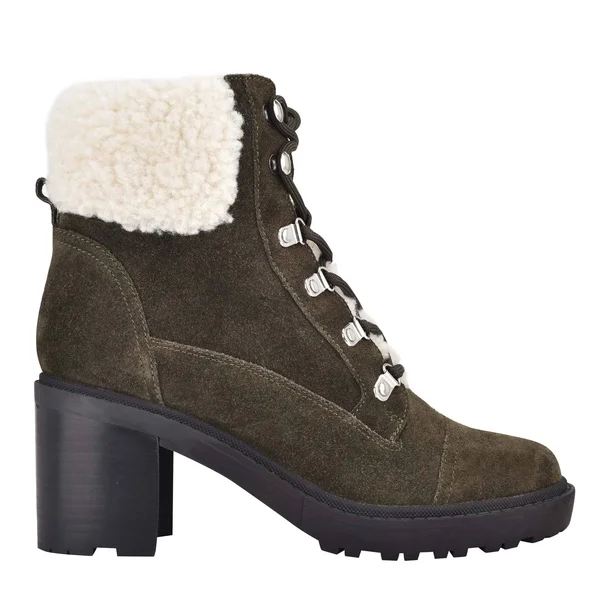 Marc Fisher Women's Combat Lace-Up Boots - Brown - 8.5M
