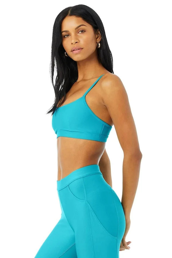 Alo Yoga - Airlift Intrigue Bra in Bright Aqua, Size: Medium