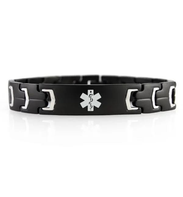 Black Stealth Medical ID Bracelet - Lauren&s Hope