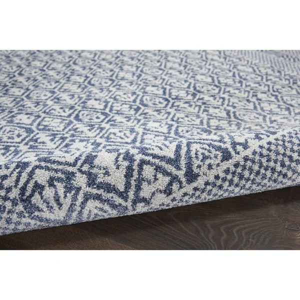 Nourison RYM01 Royal Moroccan Blue/Grey Area Rug- 8&6x22 x 12&