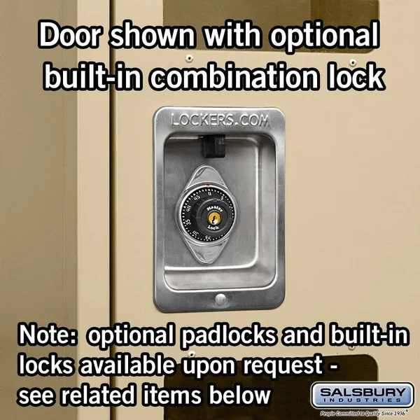 Salsbury Industries S-62165TN-U 6 ft. H x 15 in. D See-Through Metal Locker - Double Tier - 1 Wide - Unassembled - Tan