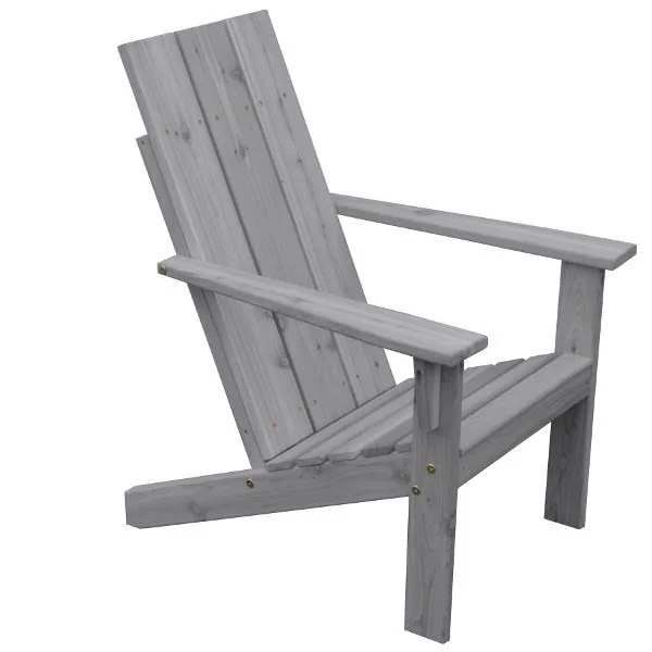Western Red Cedar Modern Adirondack Chair Gray Stain