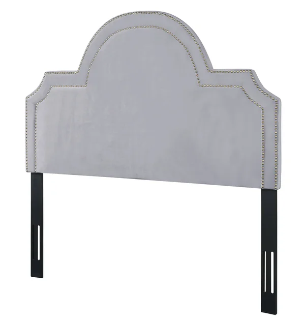 TOV Furniture Laylah Grey Velvet Headboard, Queen