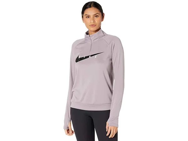 Nike Running Swoosh Half Zip Mid Layer Top in Purple