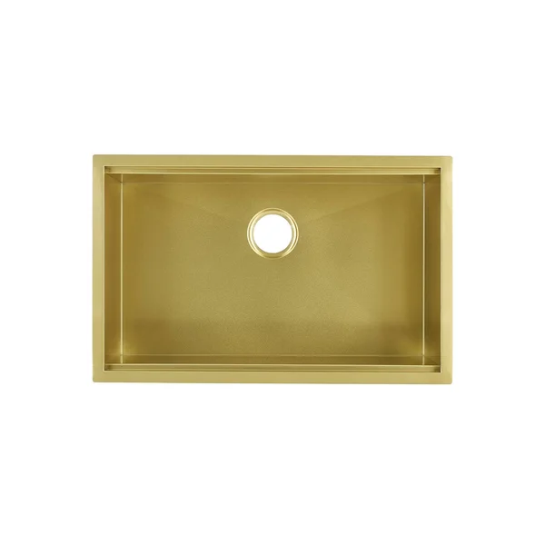 Tourner 30x22 x 19x22 Stainless Steel - Single Basin, Undermount Kitchen Workstation Sink in Gold