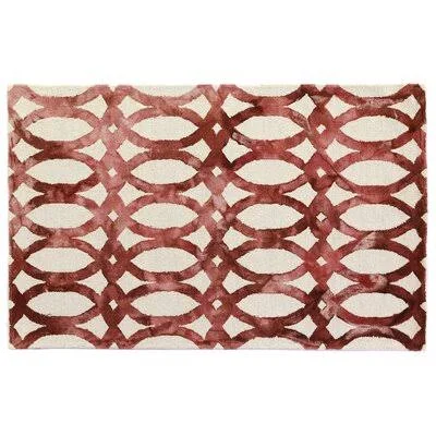 Dip Dyed Geometric Hand-Tufted Wool Red Area Rug Exquisite Rugs