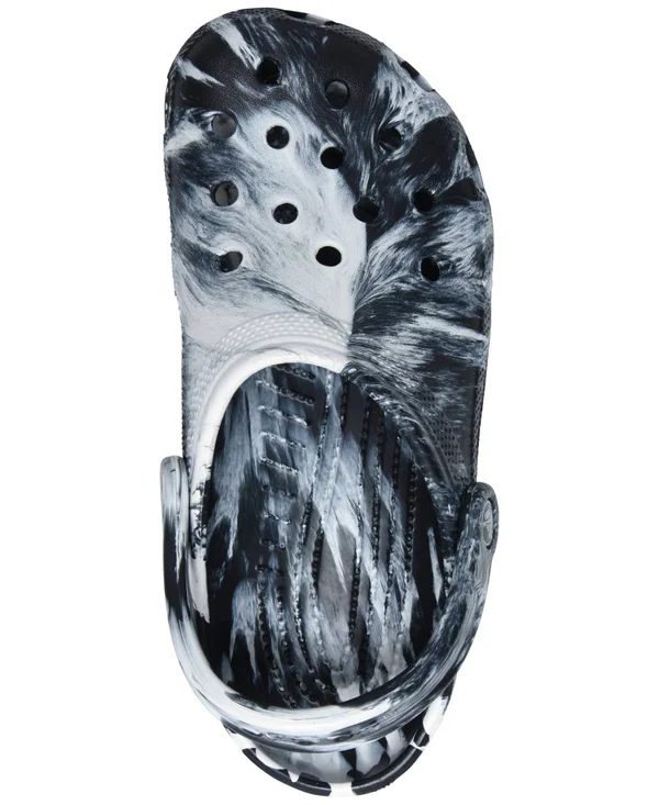 Crocs Classic Marbled Clog - Mens White/Black Size 09.0