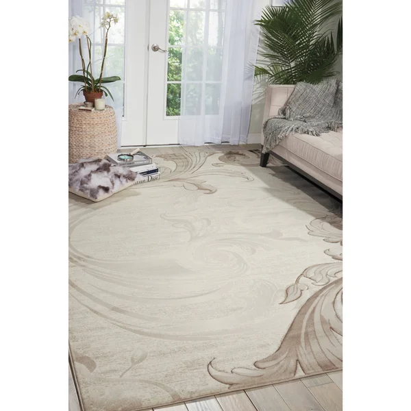 Nourison Soho SOH05 Black Grey Area Rug - 5 ft 3 in x 7 ft 4 in