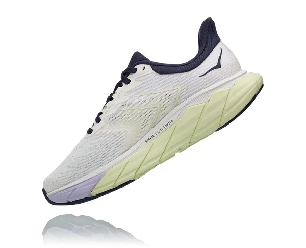 Hoka Women's Arahi 5 Road Running Shoes in Blanc De Blanc/Outer Space, Size 5