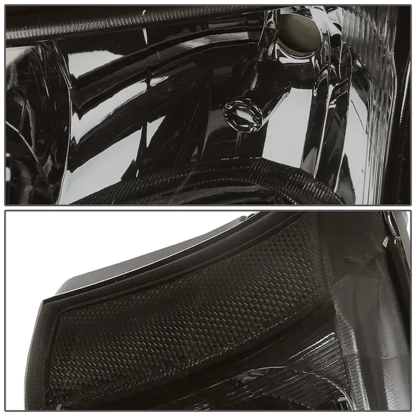 for 2003 to 2006 Chevy Silverado, Avalanche 1st Gen Headlight Smoked Housing Clear Corner Headlmap 04 05 Left+Right