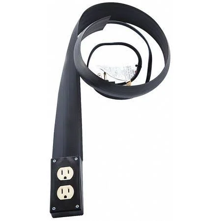 Flexiduct 12' EF3 12 ft. 16/3 Extension Cord w/Outlet Box SPT-2, Black