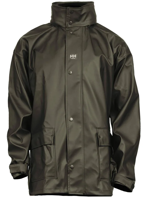 Men's Helly Hansen Impertech Deluxe Rain Jacket, S, Dark Olive by Gemplers