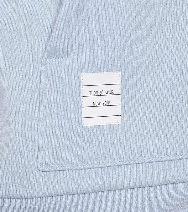Thom Browne, Cotton-jersey Hoodie, Women, Blue, US 10, Tops