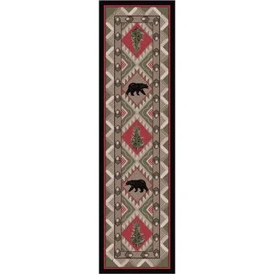 Quilted Forest Rug - 2 x 8, Black Forest Decor