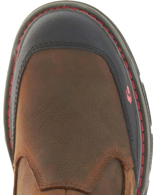 Wolverine Mens Brown/Black Leather Overman WP 10in EH Work Boots - 14